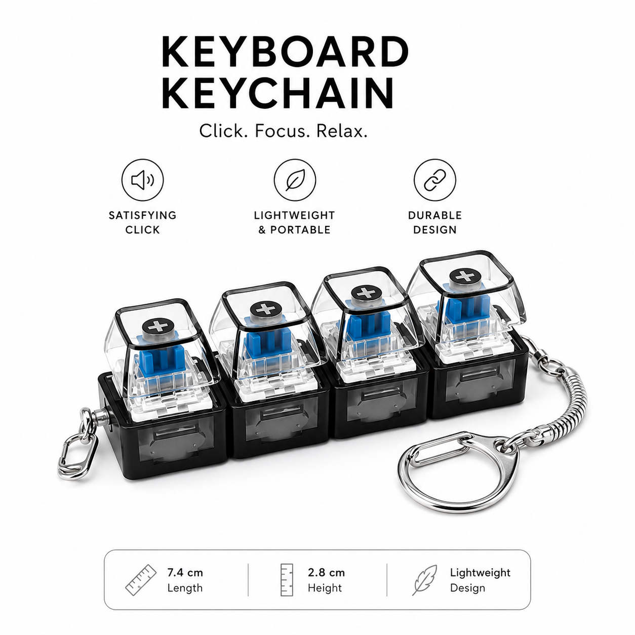 LED Keyboard Keychain LIGHTEASE